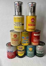 Texaco, Kendall, Valvoline, and other 1 Qt Cans