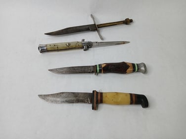 Inox Spring Action Switchblade, FIxed Blade Knives, and Dagger