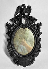 Cast Iron Federal Eagle and Shield Wall Hanging Mirror