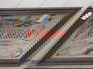 Anheuser-Busch Wood Framed Michelob Mirror Wall Hanging Establishment Beer Advertising