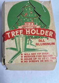Handy Dandy Vintage Aluminum Tree Stand/ Holder in Original Packaging