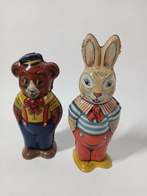 J. Chein Japanese Tin Litho Wind Mechanical Toys Lot of 2