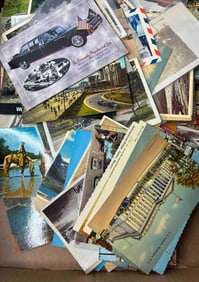 Architectural, Landmark, Automobiles and Farming Divided Back Post Cards Mostly Being Post Marked
