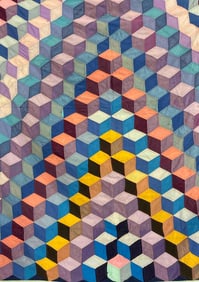 Hand Stitched Patchwork Multi Color Quilt
