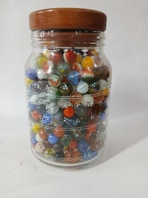 Lidded Jar of Marbles