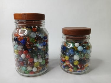 Jars of Marbles Lot of 2