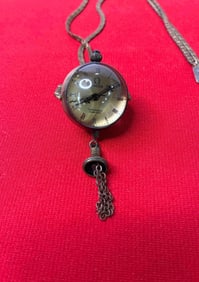 Omega Switzerland 1882 Globular Pocket Watch Necklace
