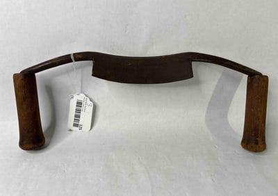 Primitive Wood Handled Curved Barrel Shave Draw Knife
