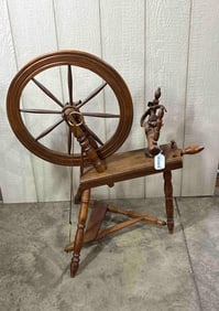 Primitive Floor Model Spinning Wheel