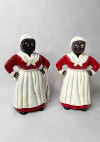 Lot of 2 Cast Iron Mammy Coin Banks
