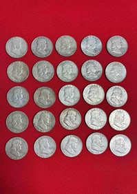 25 Franklin Half Dollars
