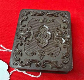 Geometric Scroll Union Case w Tintype Union Soldier Photo