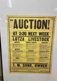 Comical Livestock Auction Poster