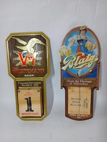 1981 and 1987 Wall Hanging Wiedemann & Blatz Beer Establishment Calendars