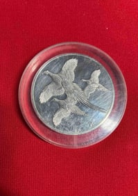 Sterling Silver Ringneck Pheasant Round