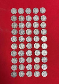 50 Mercury Dimes