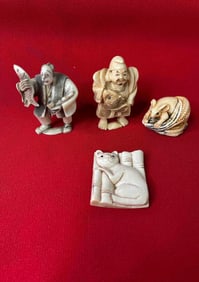 Japanese Hand Carved Figural Netsukes