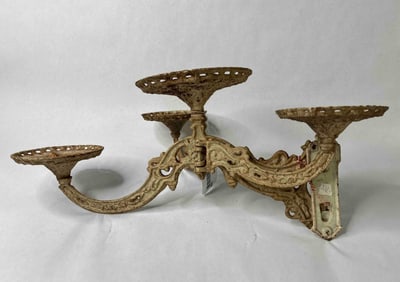 Antique Iron Ornate Wall Mount Candle Holder