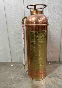 Guardene Brass and Copper Fire Extinguisher Complete w/ Brass Tags