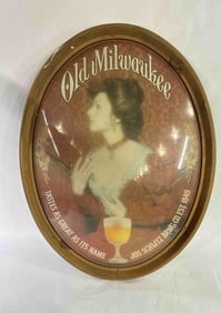 Old Milwaukee Schlitz Oval Wall Hanging Advertisement