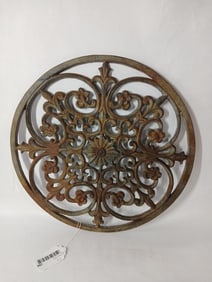 Cast Iron Ornate Wall Hanging Floral Medallion