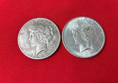 1922 & 1926 Peace Dollars
