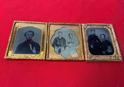 Tin Type Framed Mid 1800s Photos