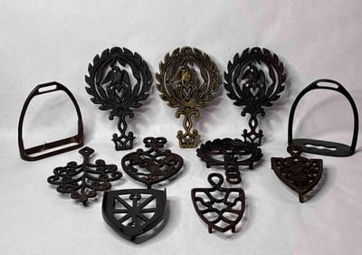 Cast Iron , Brass Eagle & Other Trivets