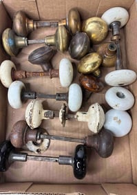 Brass & Enamel Door Knobs