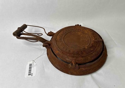 Cast Iron Waffle Iron on Base