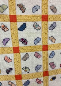 Hand Stitched Butterfly Applique Quilt
