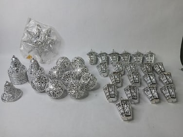 Shiny Silver Christmas Tree Ornaments
