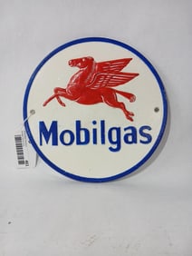 Cast Iron Mobilgas Embossed Wall Hanging Sign