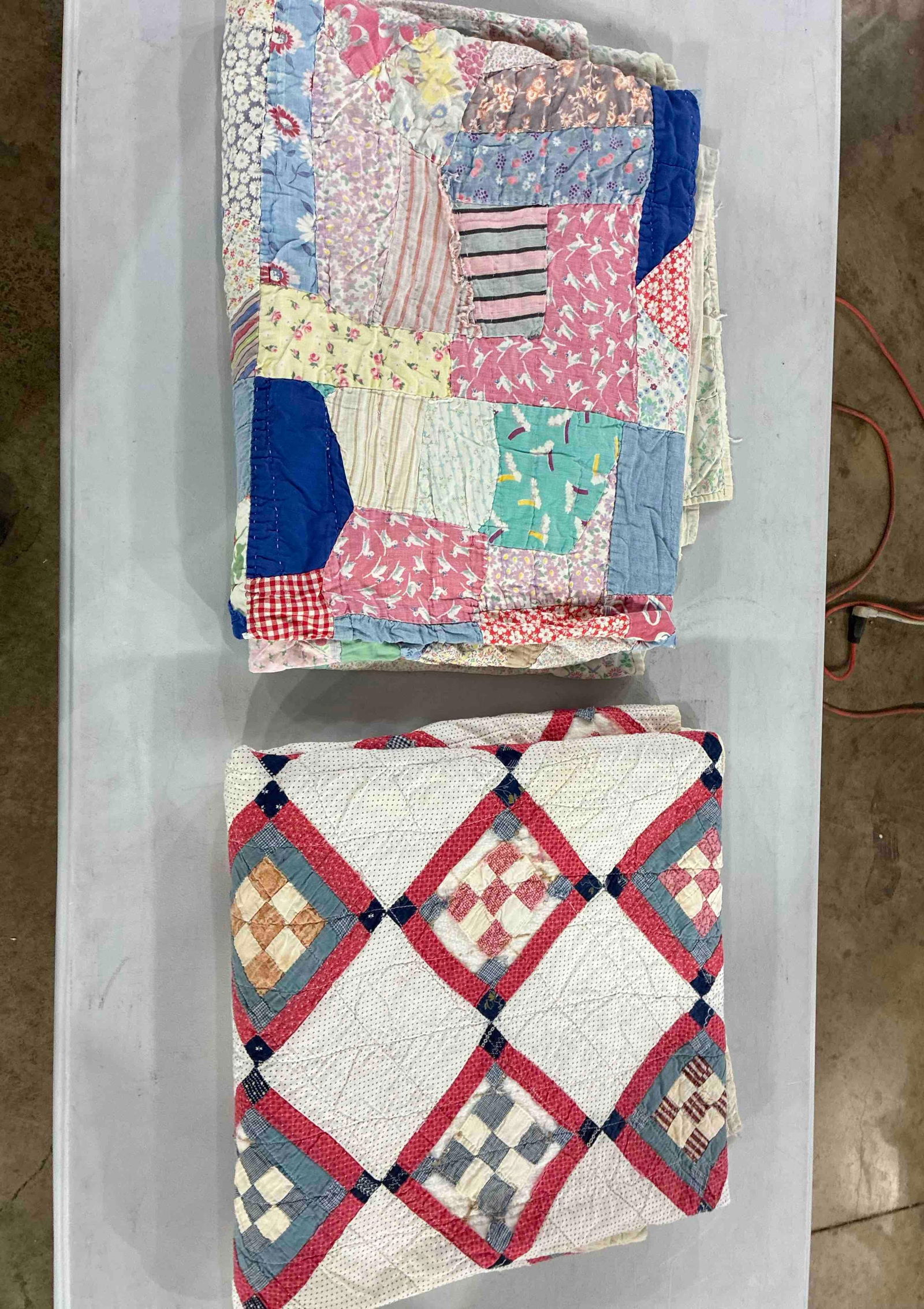 Lot of 2 Early Cutter Quilts (1 of 5)