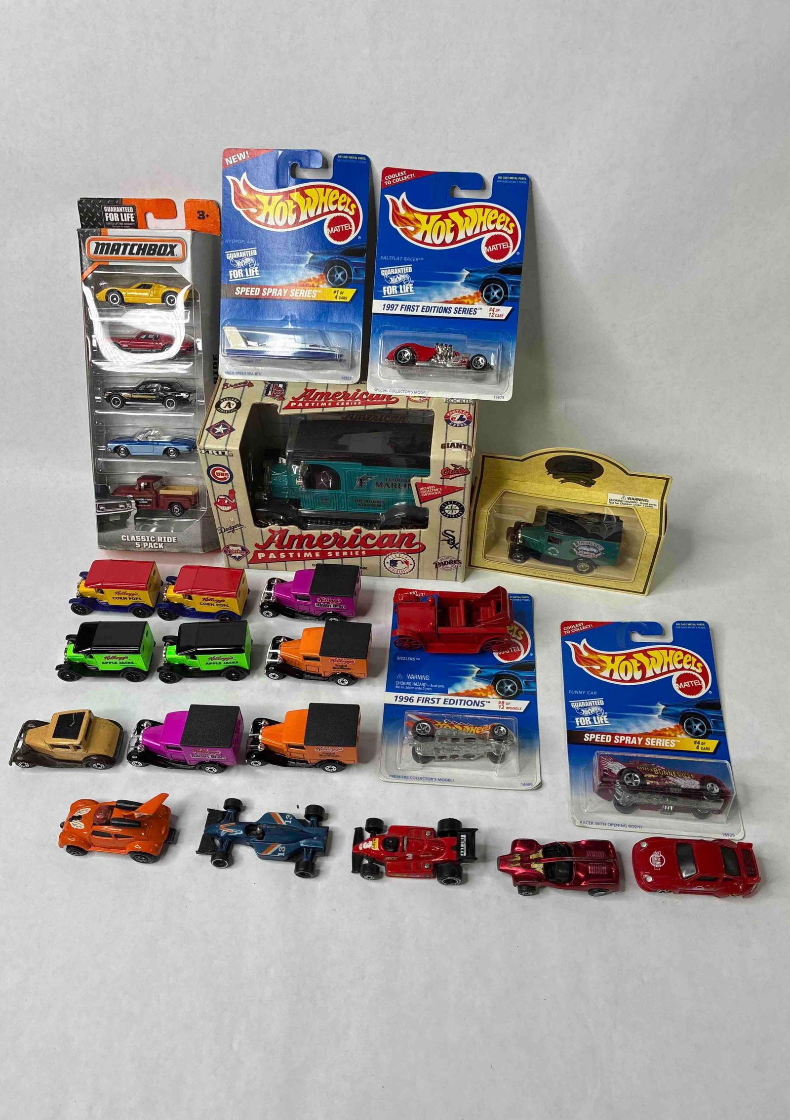 Matchbox, Hotwheels, and Die Cast Bank: Several Advertising cars and some in original packing.