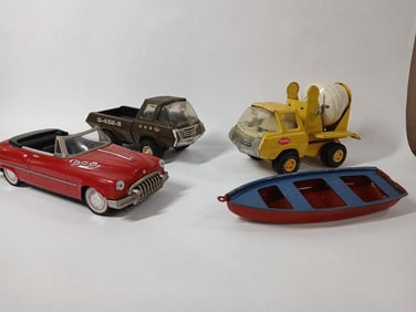 Tonka, Tin Boat, and Friction Hot Rod Cars