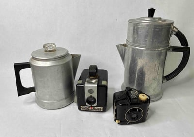 Vintage Percolators & Cameras