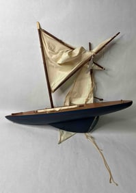 Vintage Folk Art Painted Ship Wrecked Ship