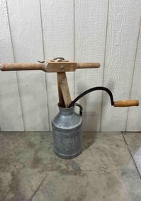 Abbot Dairy Can with Primitive Hand Tools