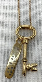 Sterling Silver RMS TITANIC 1st Class Stewards Key Necklace Pendant & Long 925 Chain