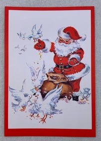 50 pc c1960s Deadstock USA Ernest Manville Santa Claus Christmas Cards, Envelopes, Box