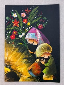 50 pc c1960s Deadstock English Gordon Fraser Gallery Christmas Cards, Envelopes and Box