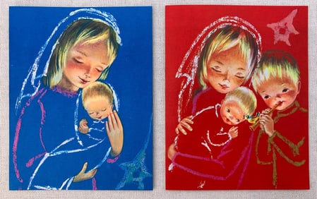98 pc c1960s Deadstock Printed in Belgium Christmas Cards, Envelopes and Boxes