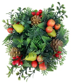 4 c1960s Deadstock CALART Plastic Fruit Candle Ring Wreath Holiday Decorations