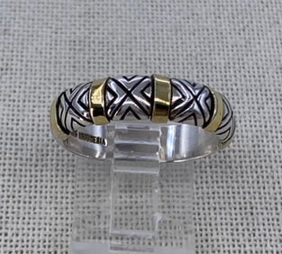 14k Yellow Gold and Sterling Silver Ring