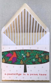 50 pc Deadstock c1960s American Artists Pageantry Christmas Cards, Gold Striped Envelopes and Box