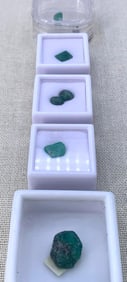 6 pc Rough and Faceted Natural Emerald Unmounted Jewelers Gemstone Collection