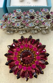 11 pc Mid Century to Modern Touchstone Crystal by Swarovski Costume Jewelry Collection
