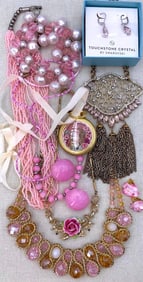 15 pc Vintage Rose Pink Costume Jewelry Collection
