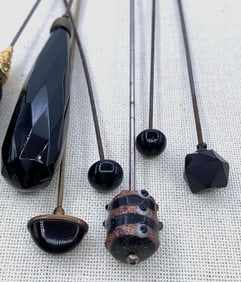 11 pc Antique to Vintage Millinery Hat Pin Collection